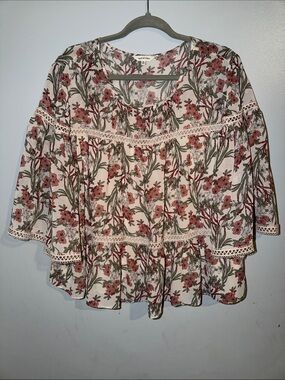 Floral & Woven Detail Blouse